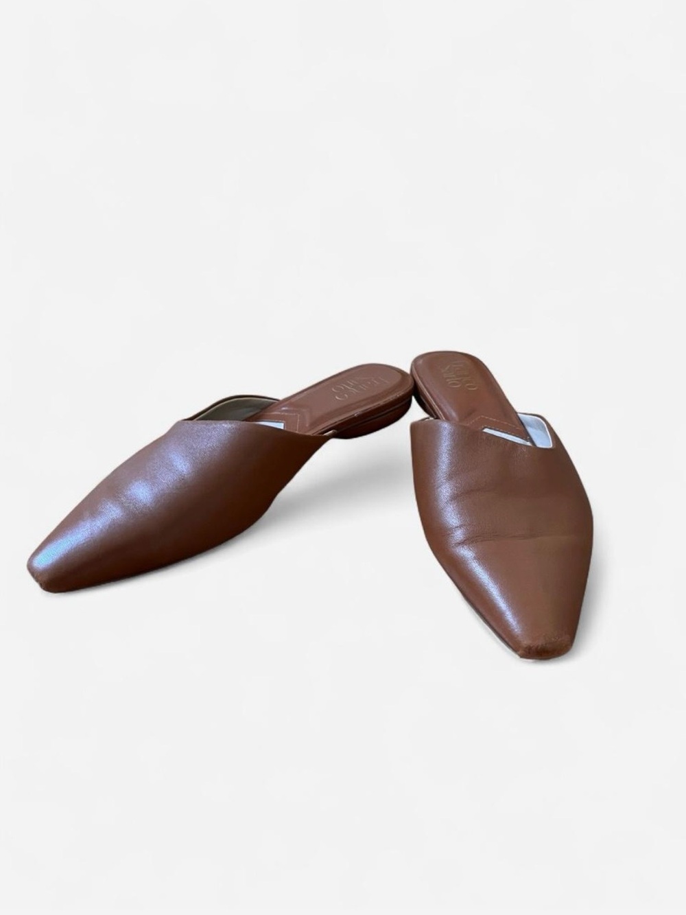 Franco Sarto Brown Pointed Toe Slip-On Mules